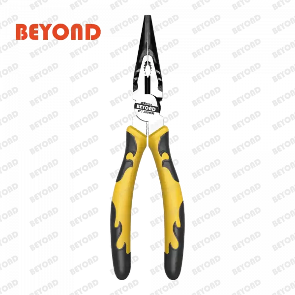 a Eccentric Design Craftsman Long Nose Plier in yellow and black color handles with BEYOND logo