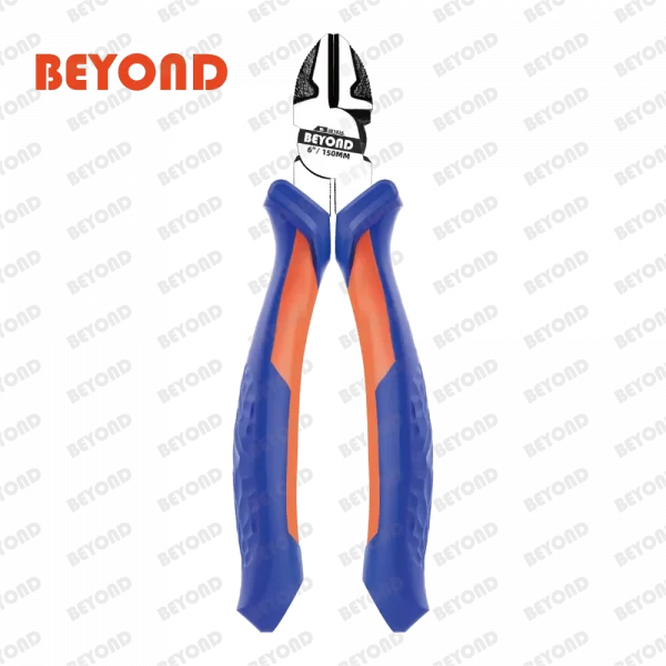 A 6 In Diagonal Wire Cutters Tool, BEYOND logo, organge and blue color handles
