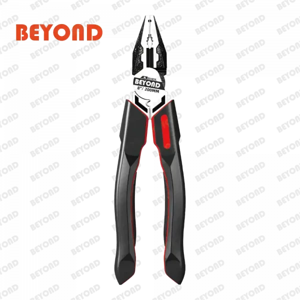 a High Leverage Lineman Plier 200 Mm with BEYOND brand in red and black color handles