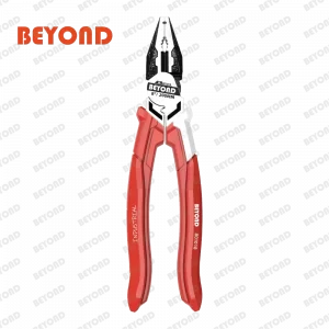 Industrial combination plier with high leverage, BEYOND logo, red/white handles. OEM orders welcome.