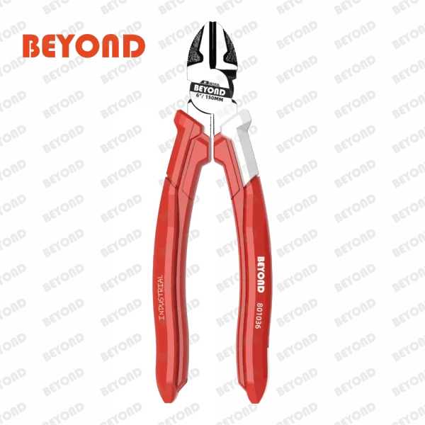 6" industrial side cutters with high leverage, BEYOND logo, red/white handles. OEM orders welcome.