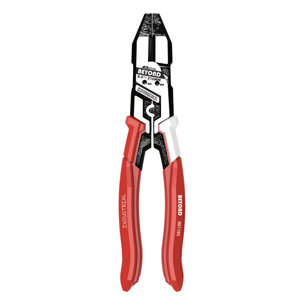 Red/white heavy duty combination plier with BEYOND logo. OEM orders welcome.