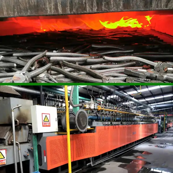 Industrial heat treatment equipment for pliers. Ensures 58-62HRC cutting edge hardness.