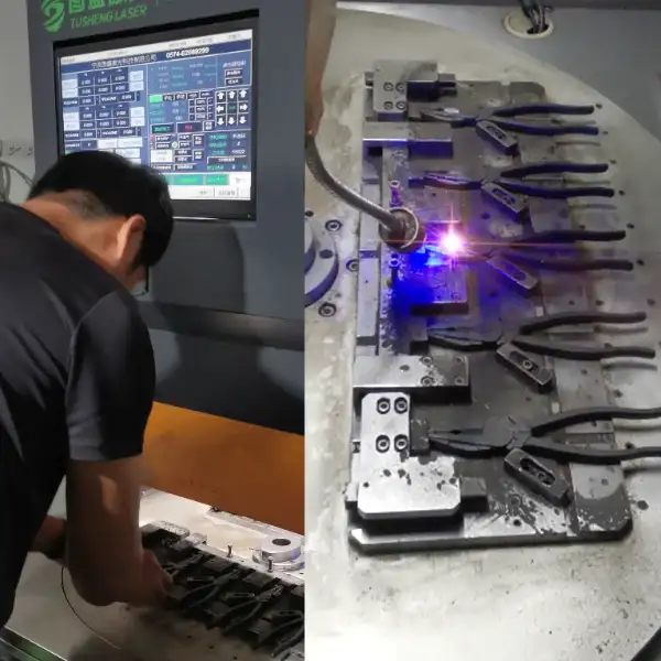 Laser heat treatment for plier cutting edge. Achieves 58-62HRC hardness. OEM/ODM process.